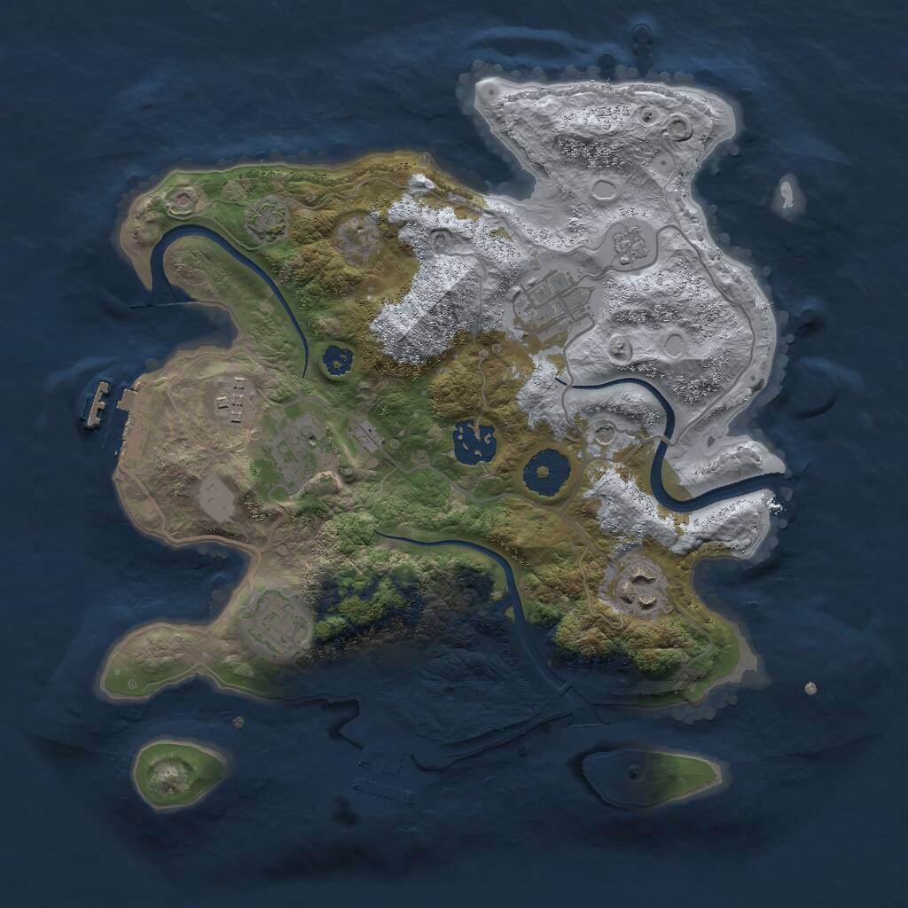 Rust Map: Procedural Map, Size: 3000, Seed: 212775, 12 Monuments