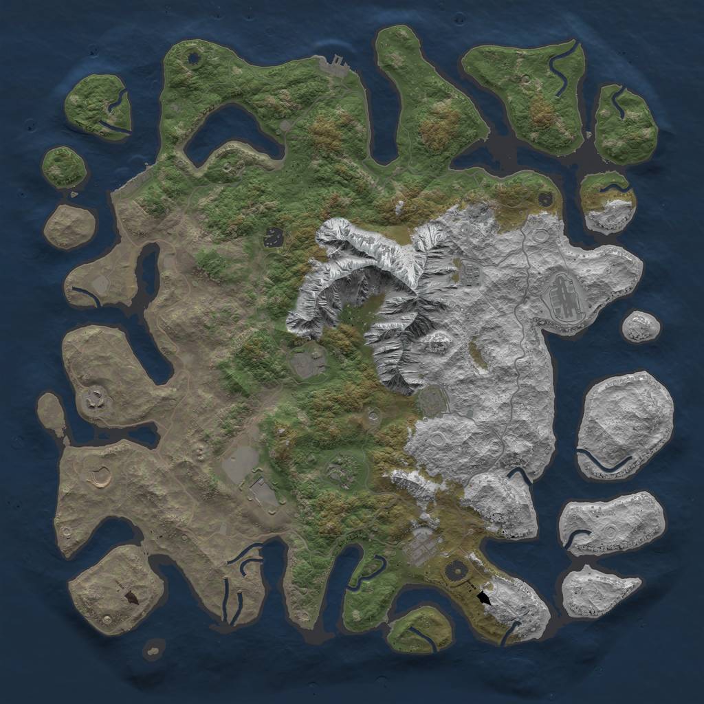 Rust Map: Procedural Map, Size: 5000, Seed: 1252021318, 18 Monuments