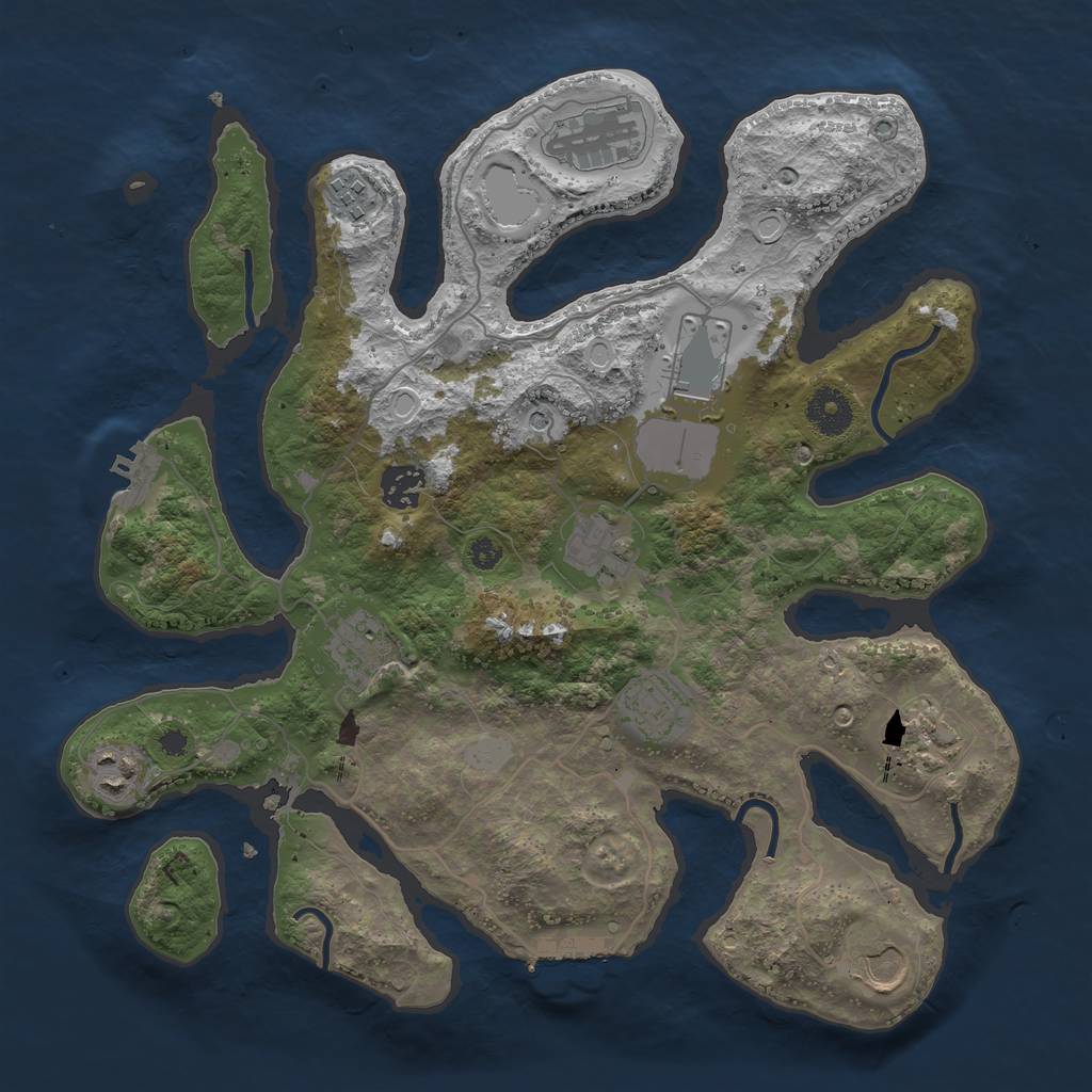 Rust Map: Procedural Map, Size: 3550, Seed: 540203, 18 Monuments