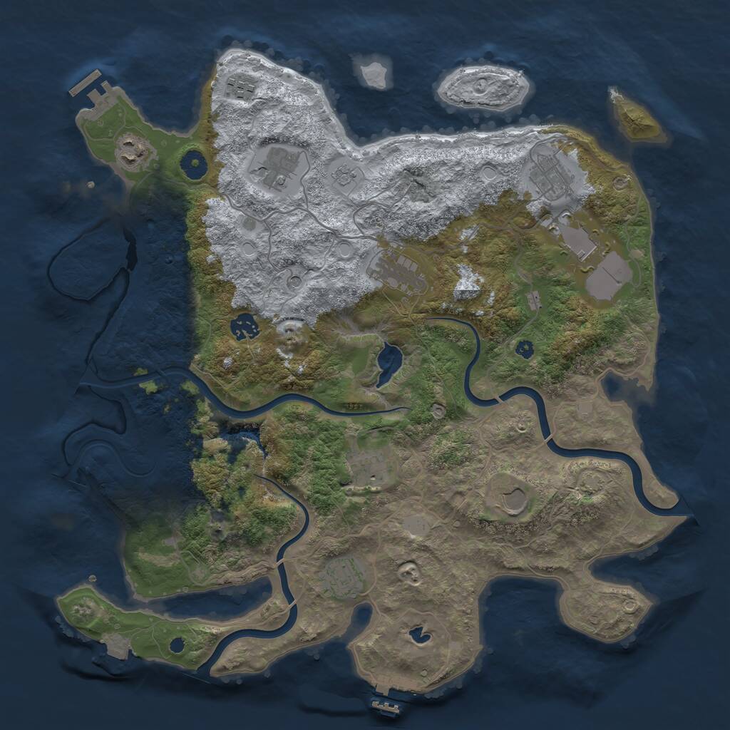 Rust Map: Procedural Map, Size: 4000, Seed: 1298094623, 16 Monuments