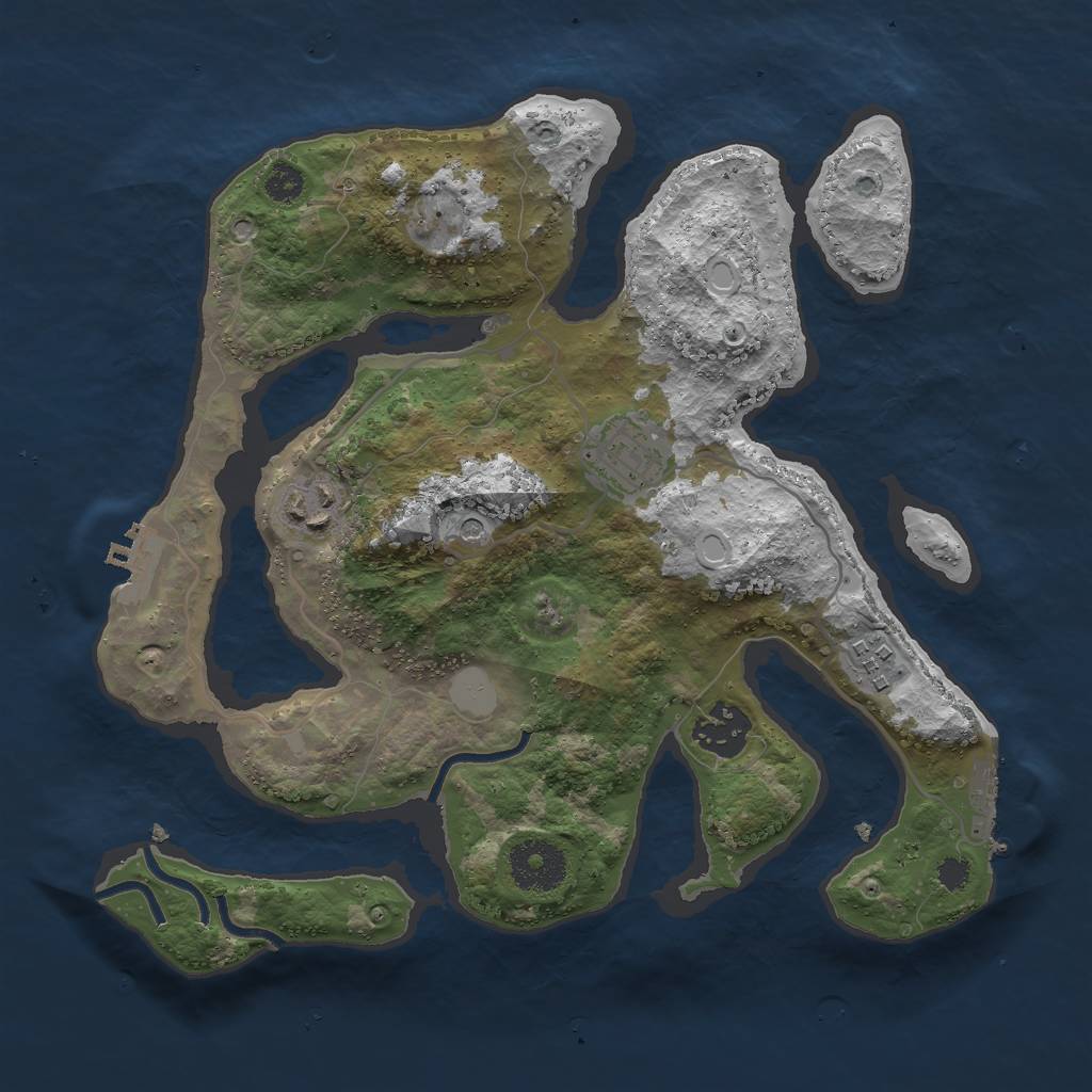 Rust Map: Procedural Map, Size: 3000, Seed: 2432151, 12 Monuments