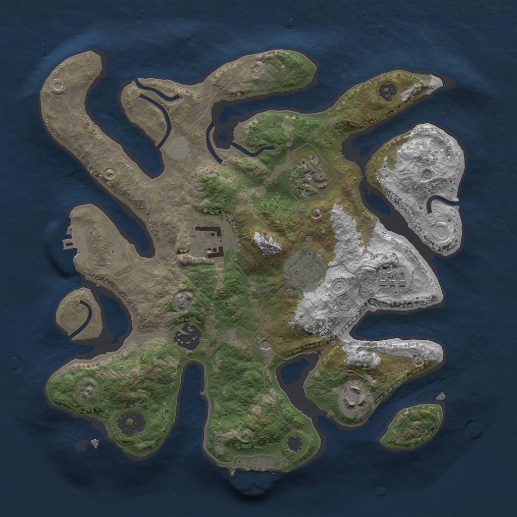Rust Map: Procedural Map, Size: 3000, Seed: 201293180, 14 Monuments
