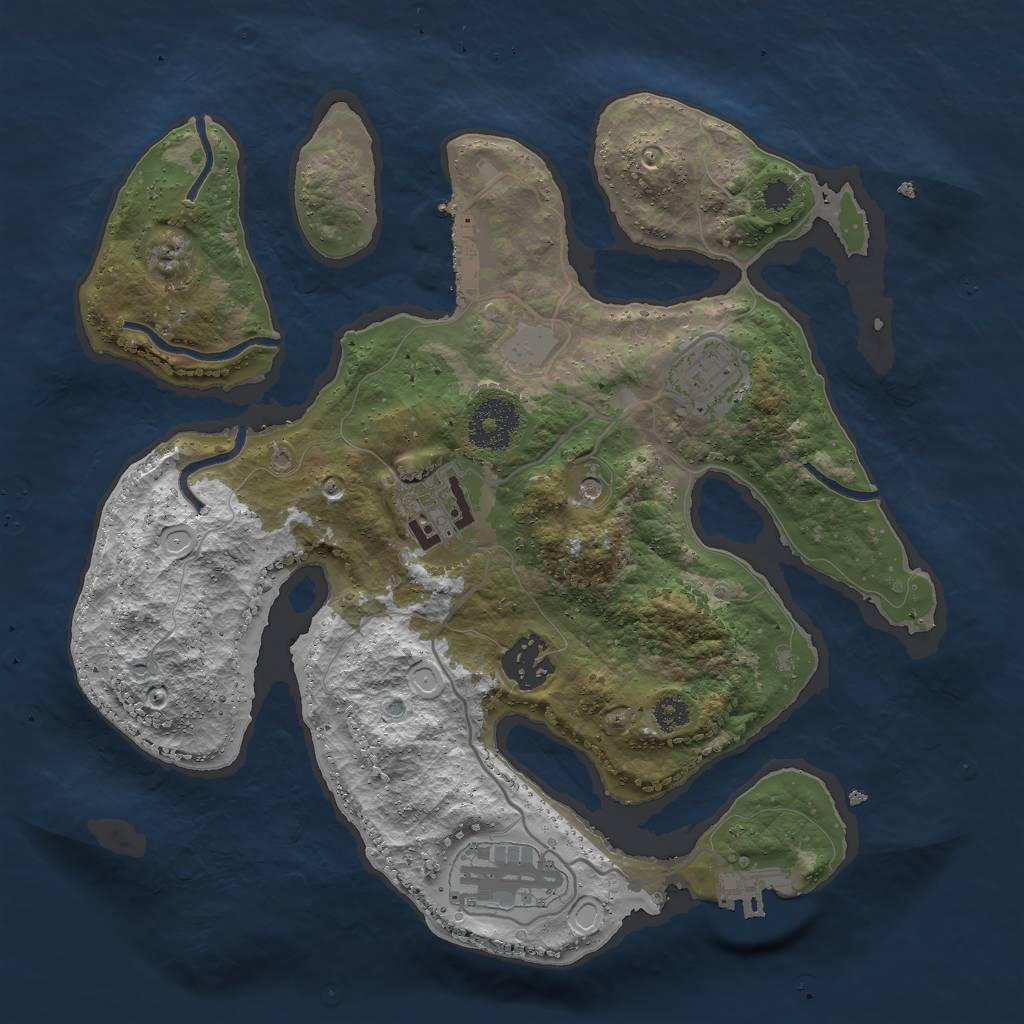 Rust Map: Procedural Map, Size: 3000, Seed: 75983, 12 Monuments