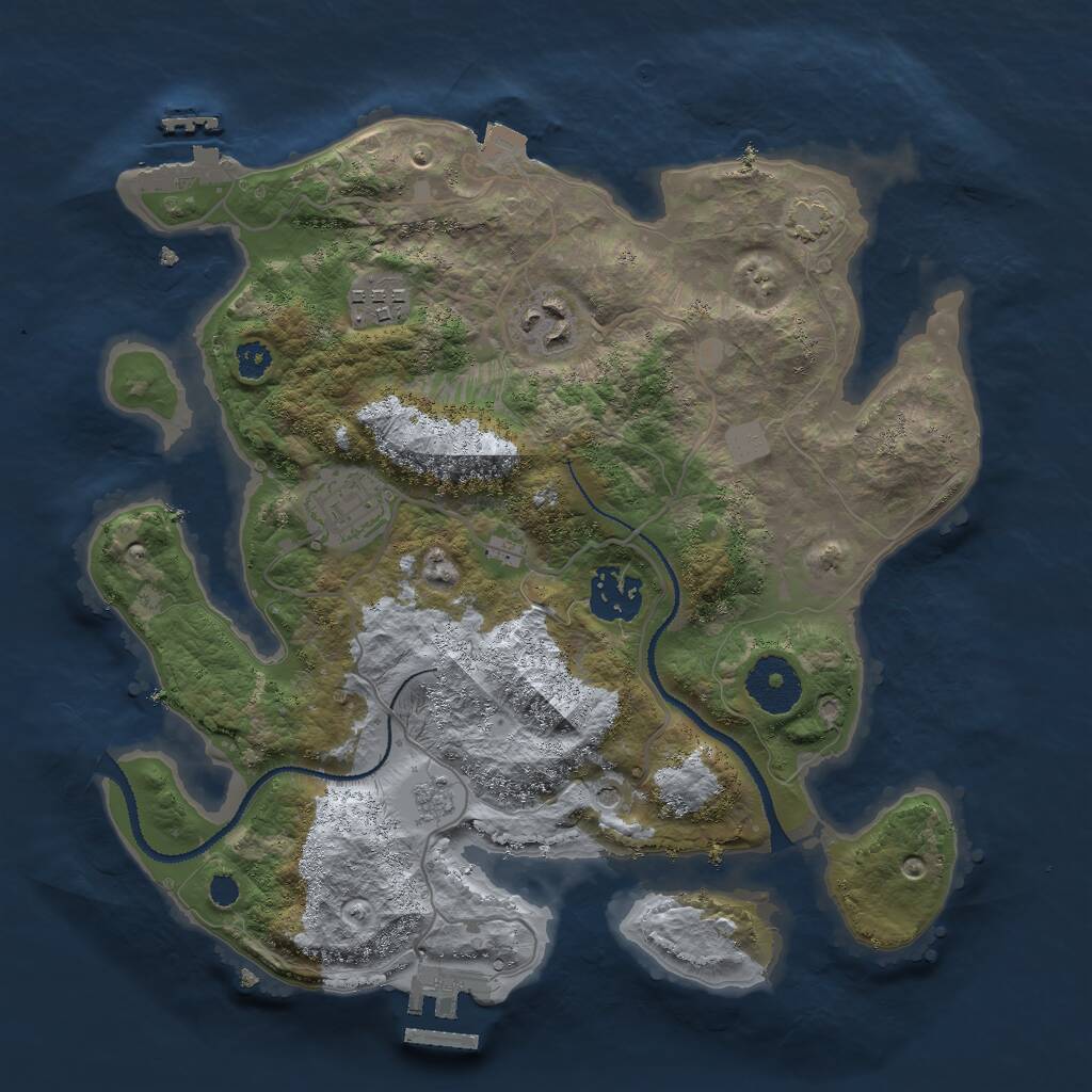 Rust Map: Procedural Map, Size: 3000, Seed: 696969420, 10 Monuments