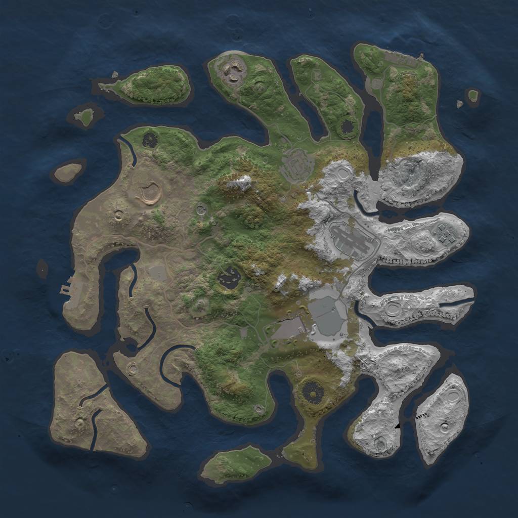 Rust Map: Procedural Map, Size: 3550, Seed: 428967, 15 Monuments