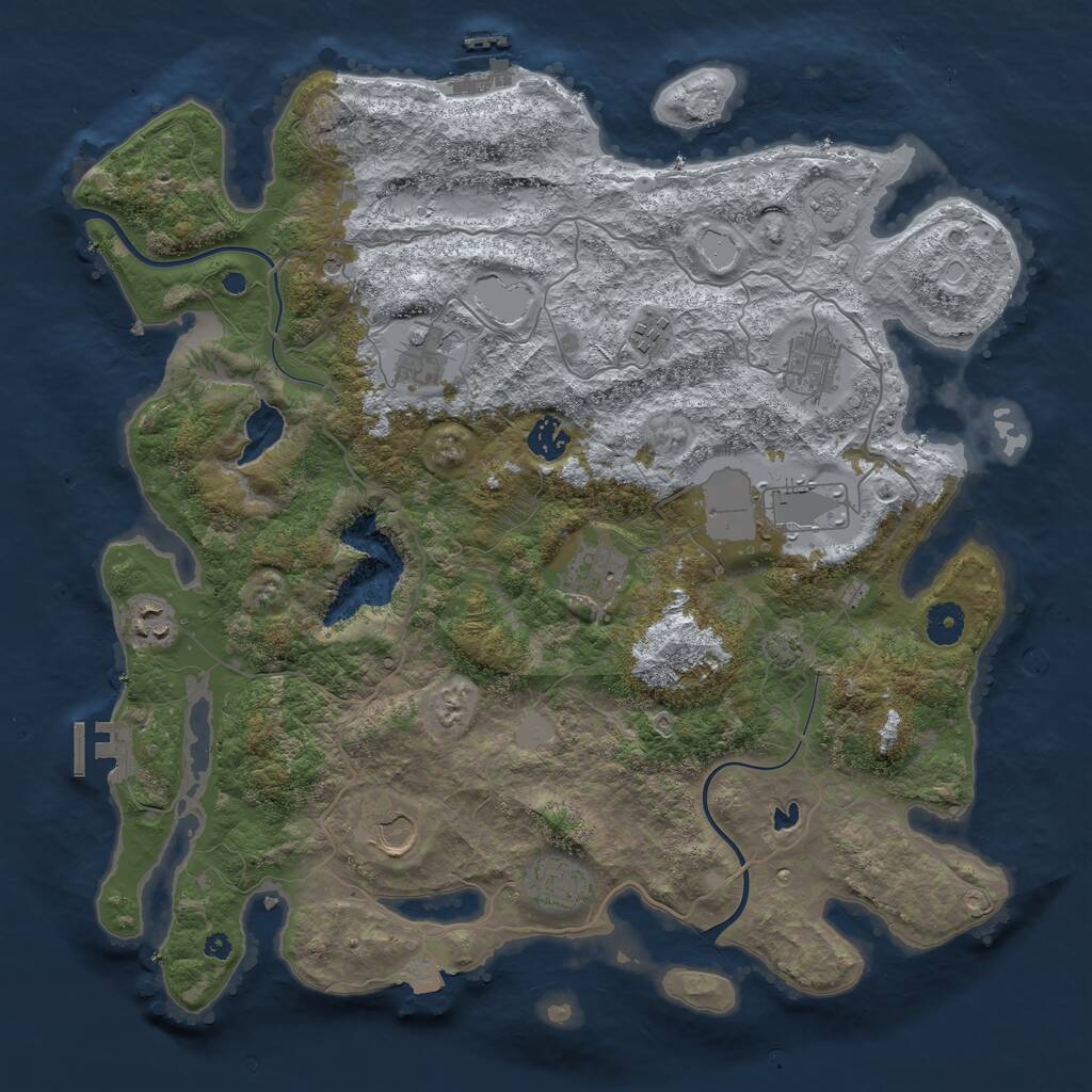 Rust Map: Procedural Map, Size: 4000, Seed: 739012, 15 Monuments
