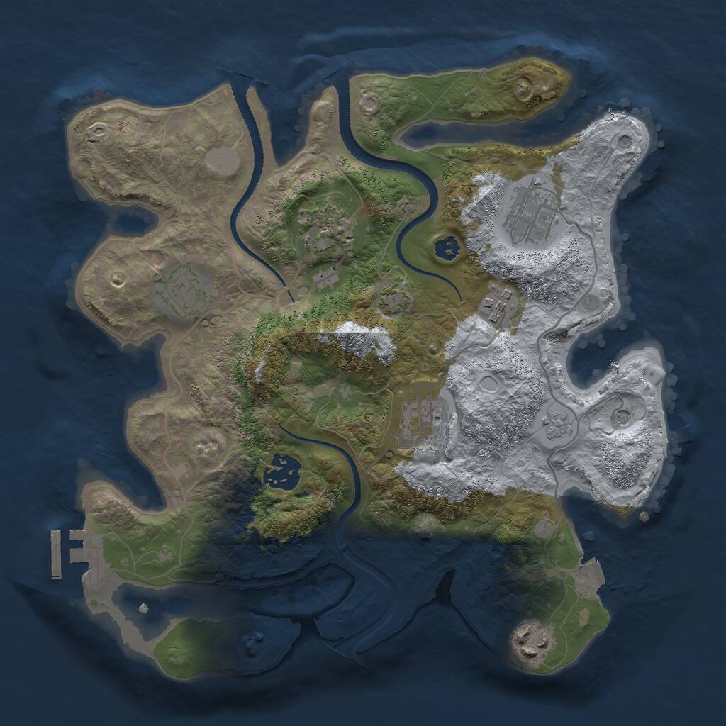 Rust Map: Procedural Map, Size: 3000, Seed: 1680372962, 12 Monuments