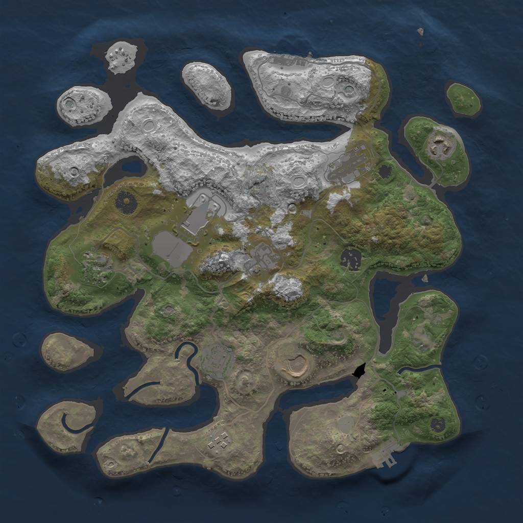 Rust Map: Procedural Map, Size: 3550, Seed: 916207, 17 Monuments