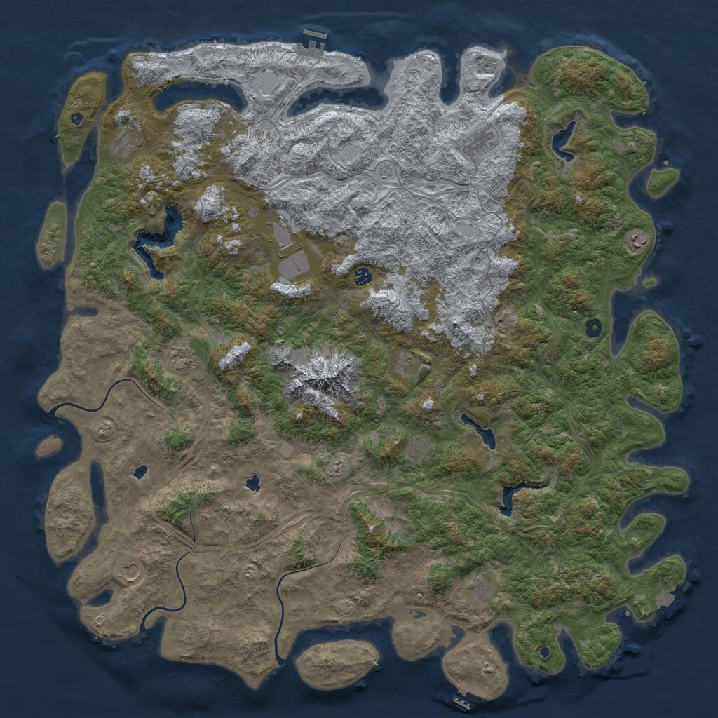 Rust Map: Procedural Map, Size: 6000, Seed: 28441584, 17 Monuments