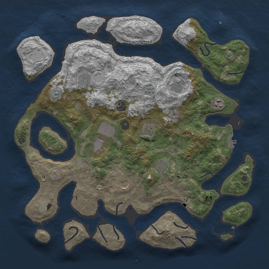 Rust Map: Procedural Map, Size: 4250, Seed: 1407900712, 16 Monuments