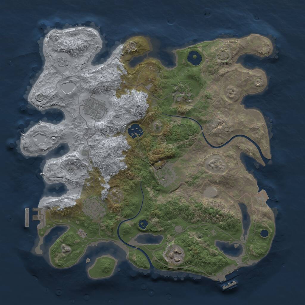 Rust Map: Procedural Map, Size: 3200, Seed: 8155108, 12 Monuments