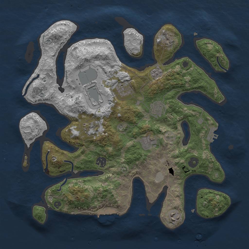 Rust Map: Procedural Map, Size: 3550, Seed: 694828, 16 Monuments