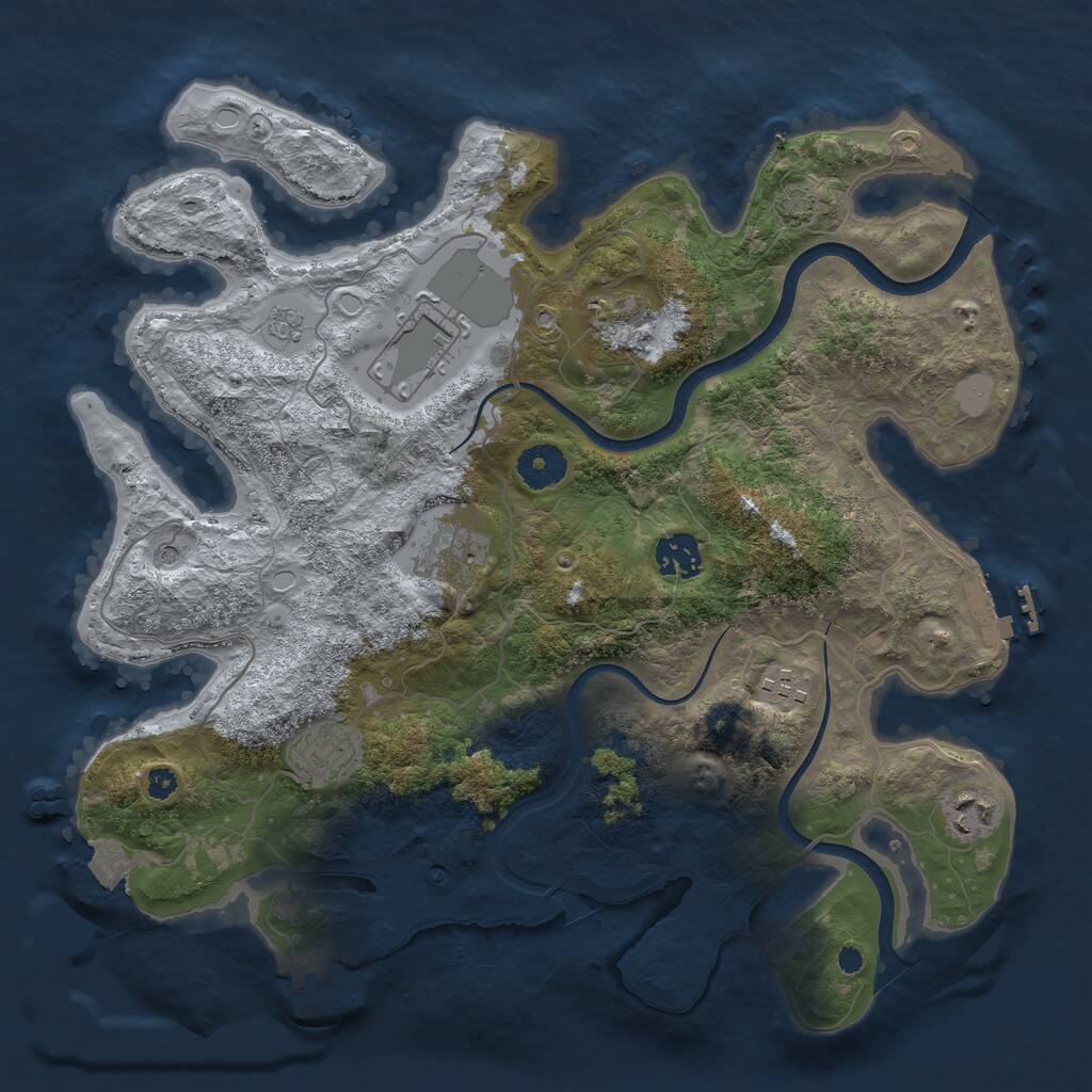 Rust Map: Procedural Map, Size: 3550, Seed: 272791, 13 Monuments
