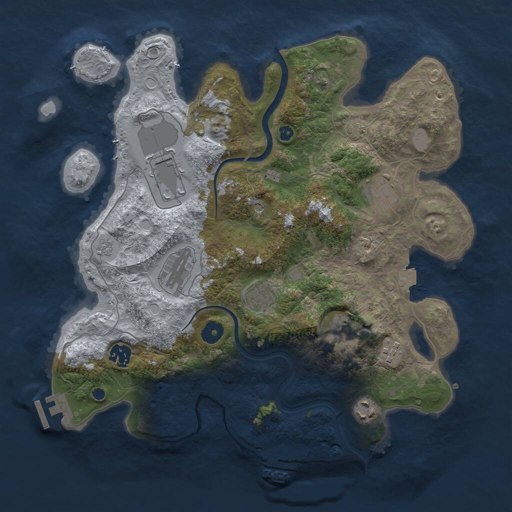 Rust Map: Procedural Map, Size: 3500, Seed: 5268846, 14 Monuments