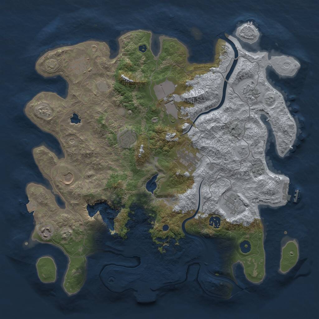Rust Map: Procedural Map, Size: 4000, Seed: 977325, 16 Monuments
