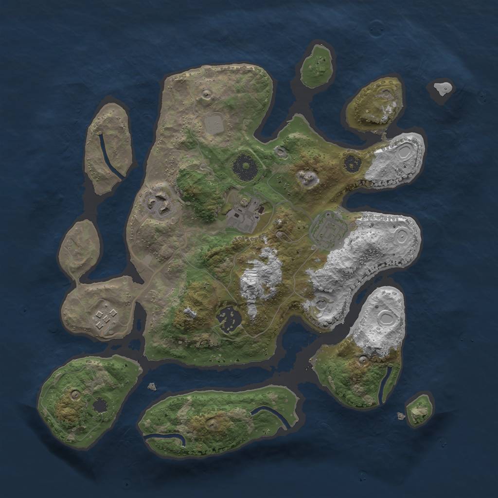 Rust Map: Procedural Map, Size: 3000, Seed: 37620374, 11 Monuments