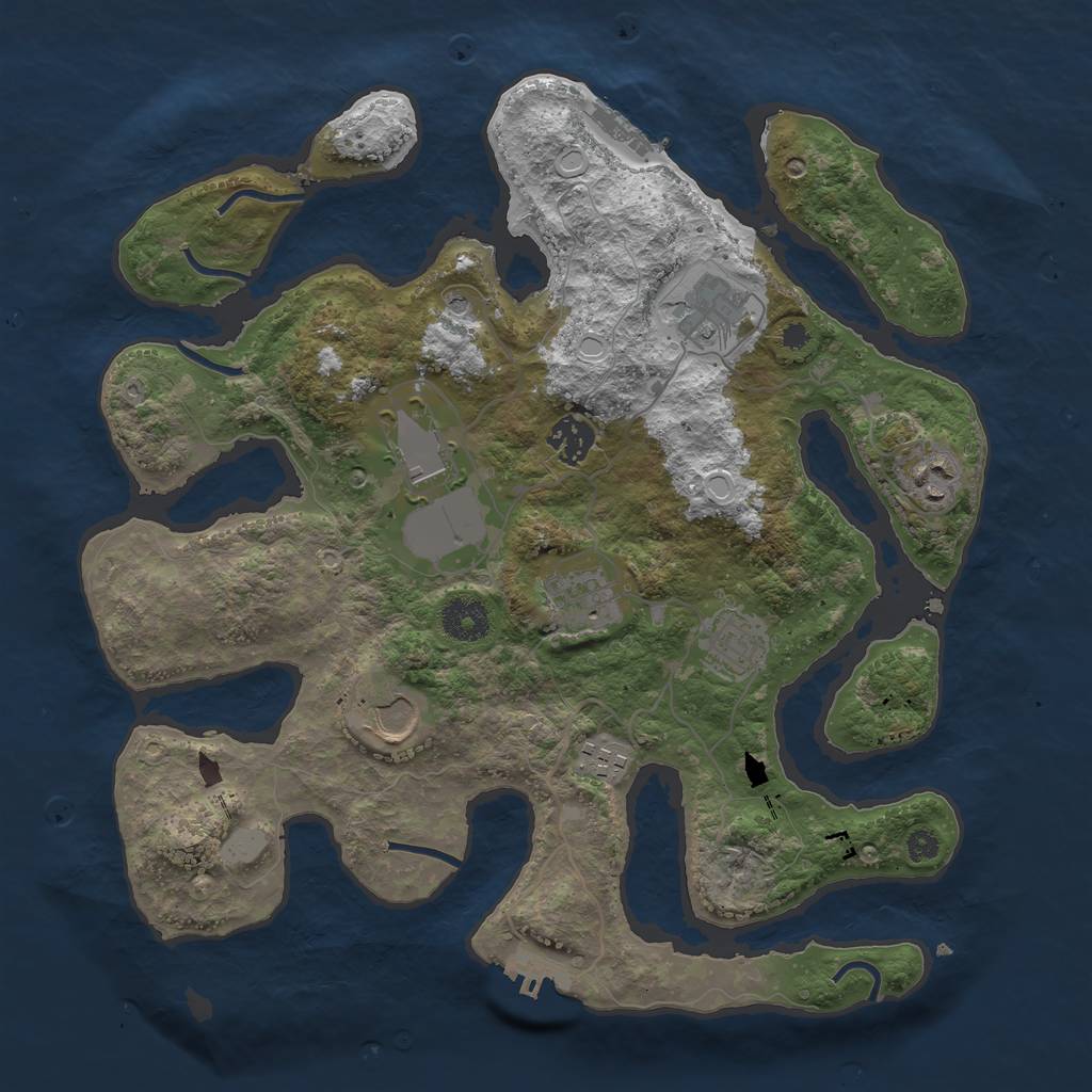 Rust Map: Procedural Map, Size: 3550, Seed: 447304, 16 Monuments