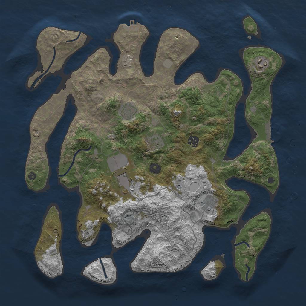 Rust Map: Procedural Map, Size: 4000, Seed: 937792, 15 Monuments