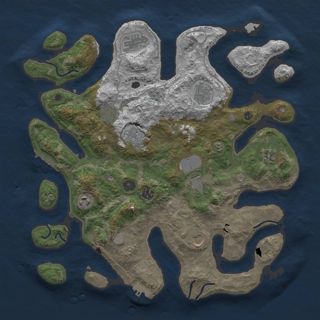 Rust Map: Procedural Map, Size: 4000, Seed: 236133824, 18 Monuments