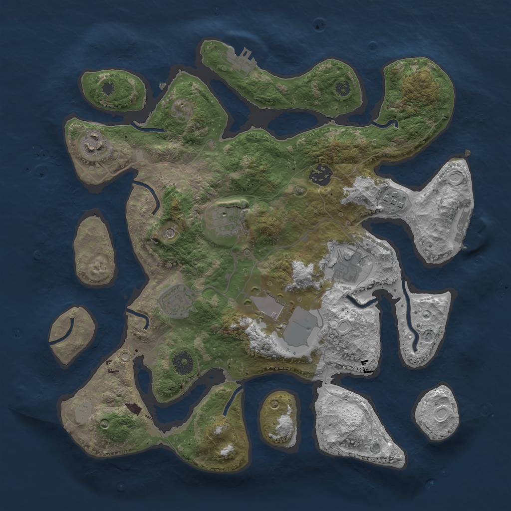 Rust Map: Procedural Map, Size: 3550, Seed: 697863, 15 Monuments