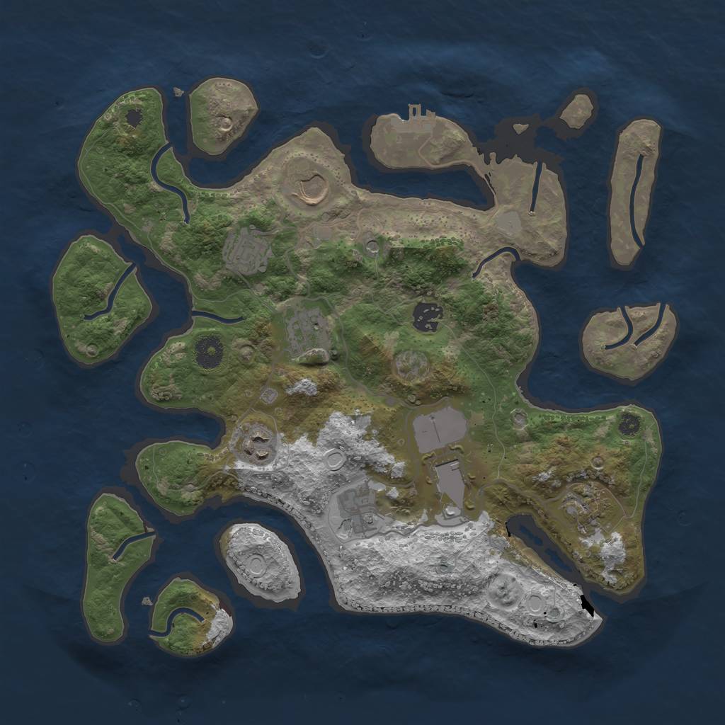 Rust Map: Procedural Map, Size: 3550, Seed: 985277, 15 Monuments
