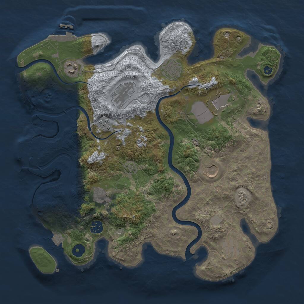Rust Map: Procedural Map, Size: 3550, Seed: 806972, 14 Monuments
