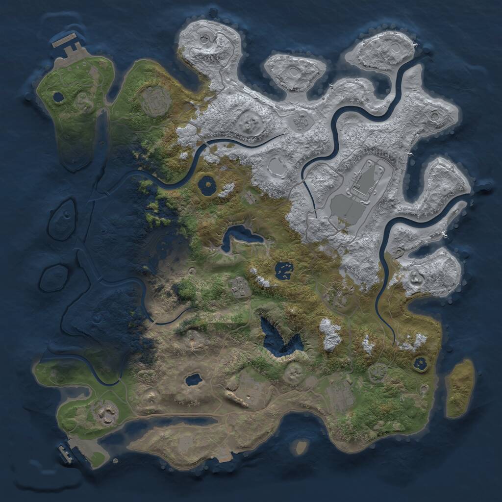 Rust Map: Procedural Map, Size: 4000, Seed: 166826723, 15 Monuments