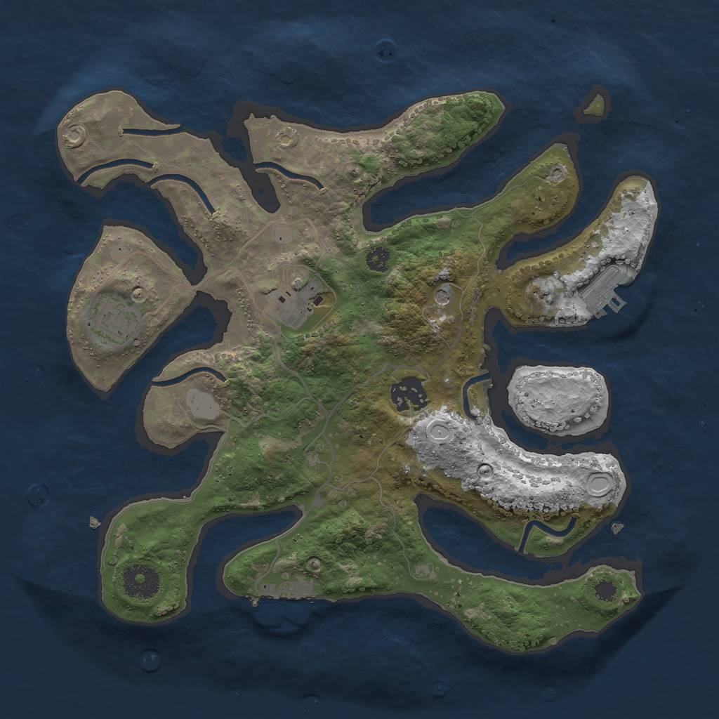 Rust Map: Procedural Map, Size: 3000, Seed: 1694373153, 11 Monuments