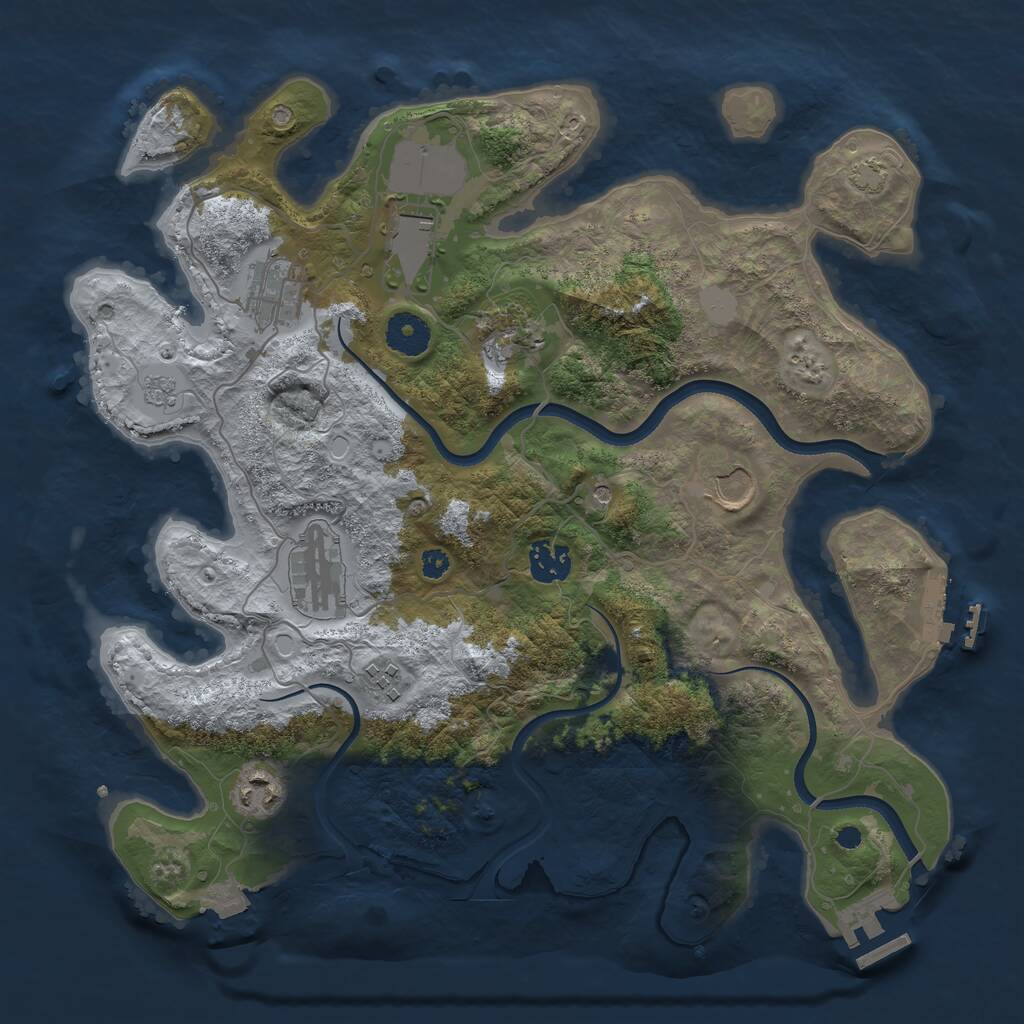 Rust Map: Procedural Map, Size: 3550, Seed: 929622, 14 Monuments