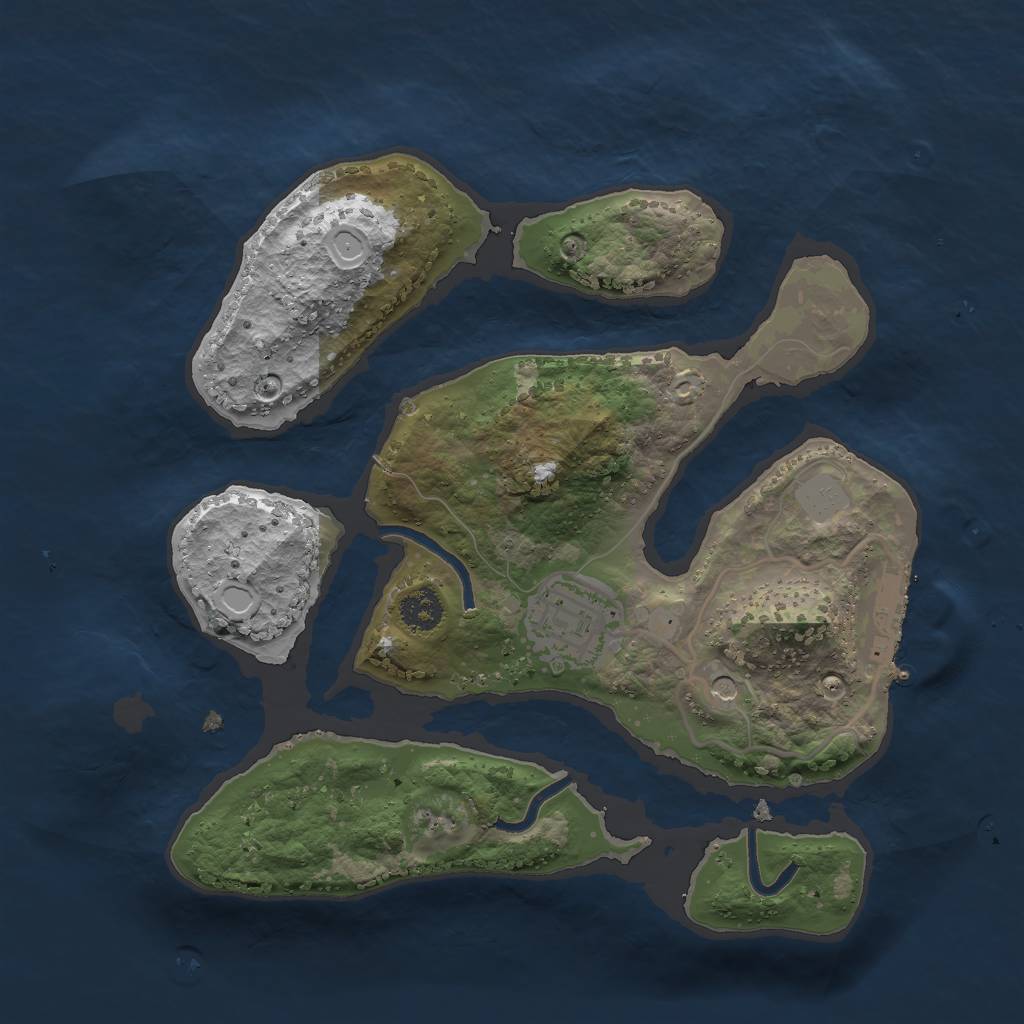 Rust Map: Procedural Map, Size: 2500, Seed: 893019, 8 Monuments
