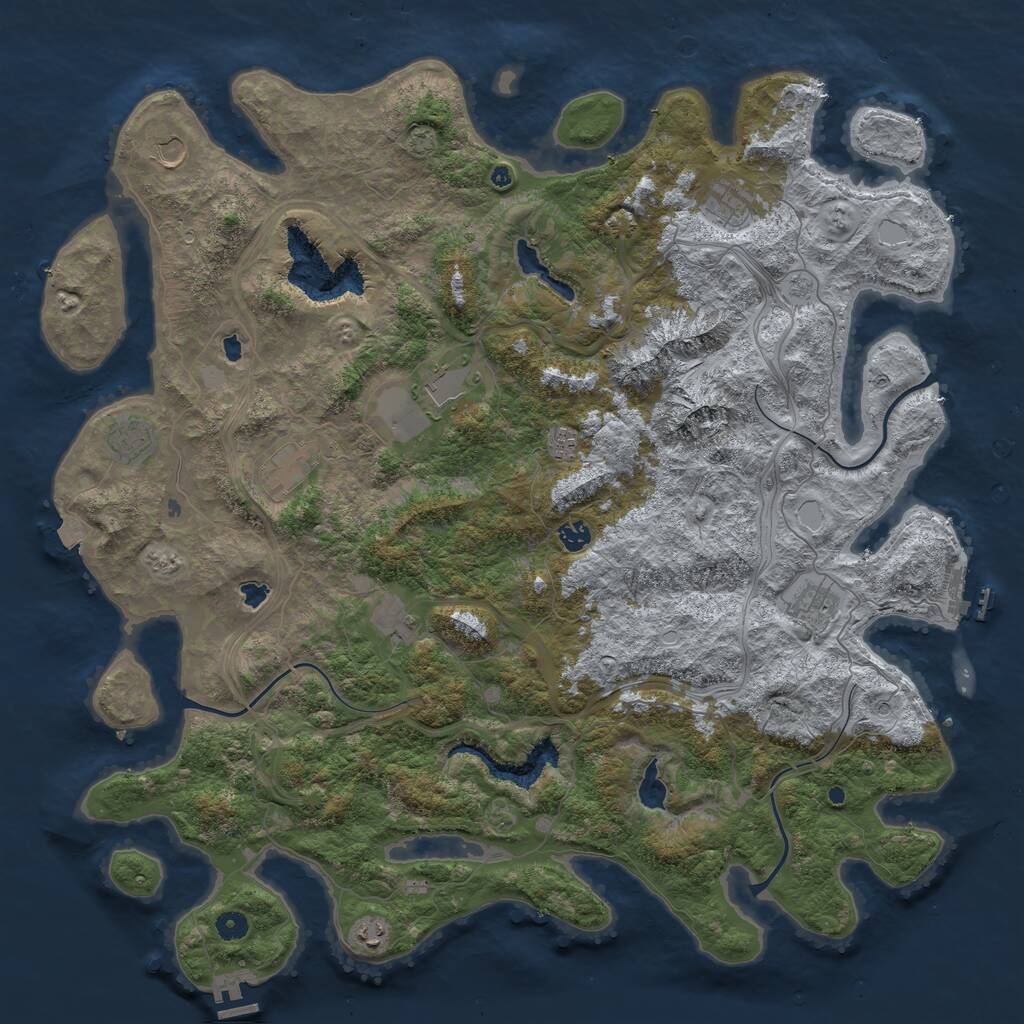 Rust Map: Procedural Map, Size: 5000, Seed: 228773630, 16 Monuments
