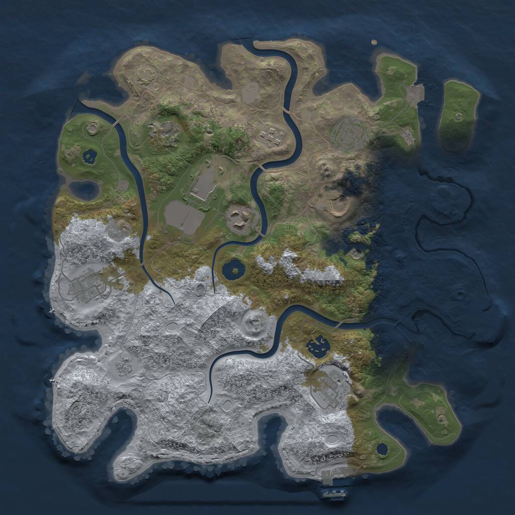 Rust Map: Procedural Map, Size: 3550, Seed: 953164, 15 Monuments