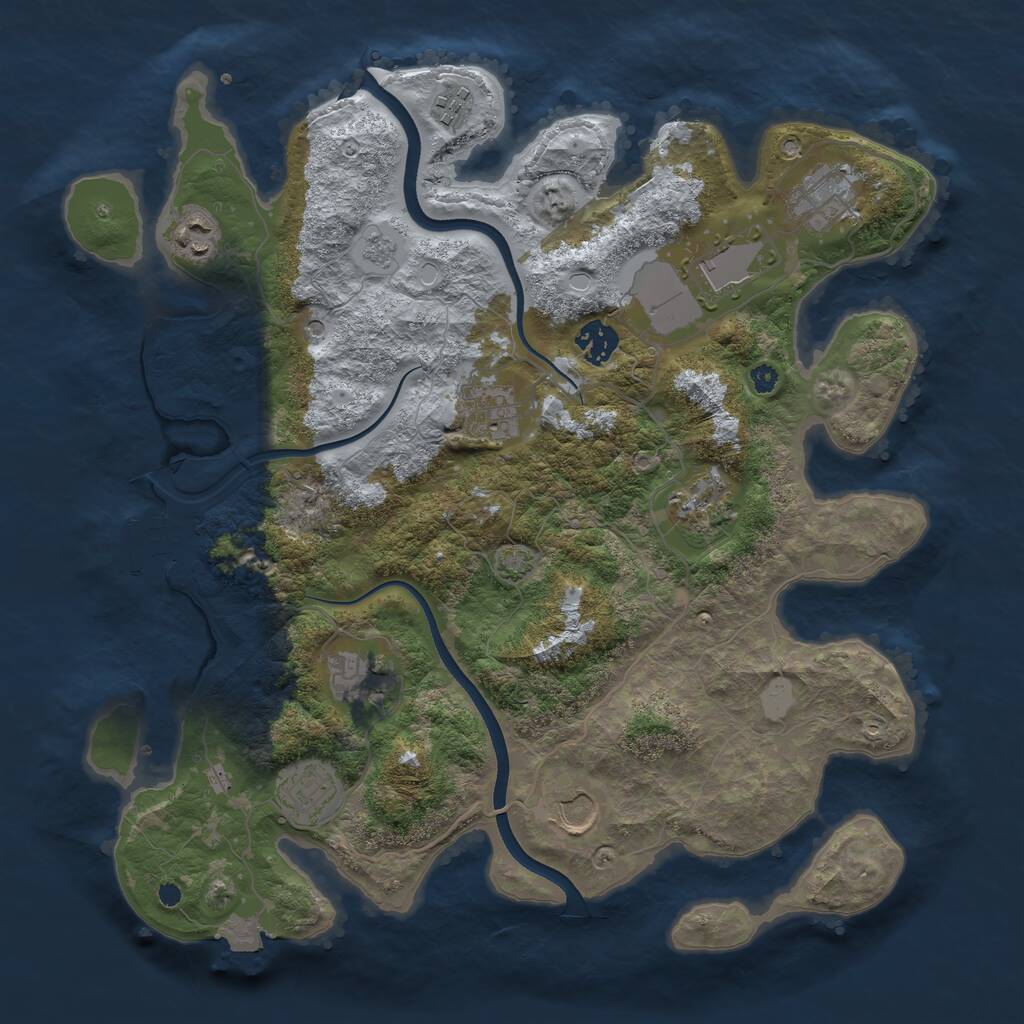 Rust Map: Procedural Map, Size: 3700, Seed: 106552589, 15 Monuments