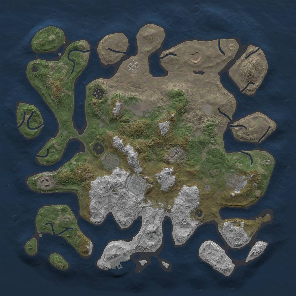 Rust Map: Procedural Map, Size: 4000, Seed: 136332, 15 Monuments