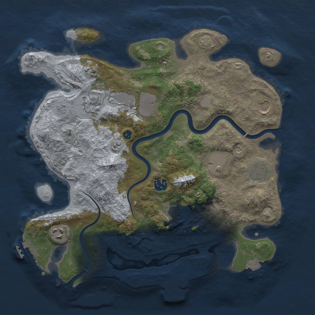 Rust Map: Procedural Map, Size: 3550, Seed: 867185, 15 Monuments