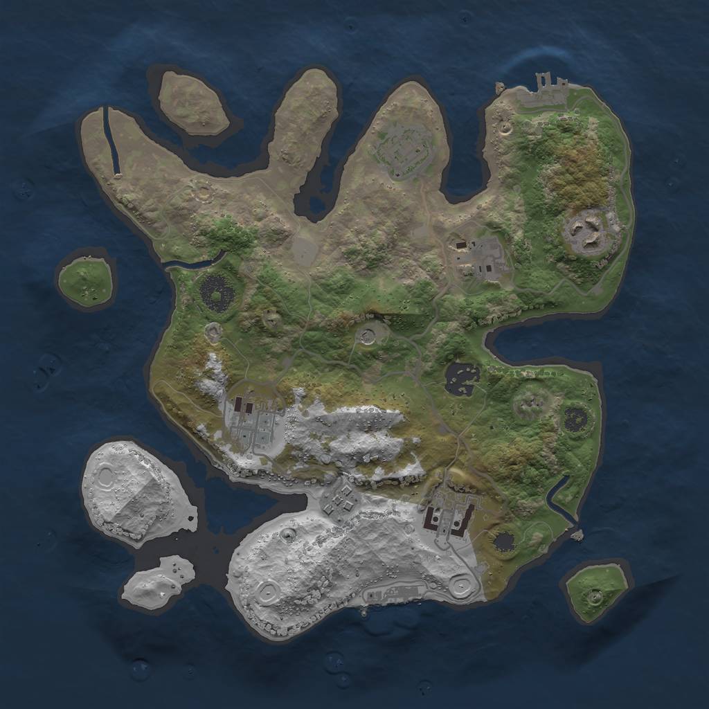 Rust Map: Procedural Map, Size: 3000, Seed: 797197, 15 Monuments