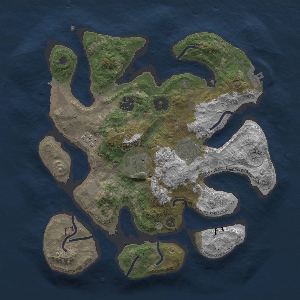 Rust Map: Procedural Map, Size: 3089, Seed: 3099, 12 Monuments