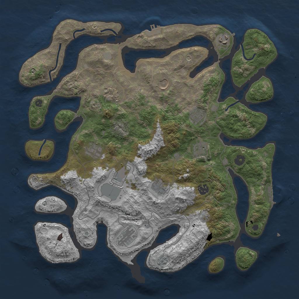 Rust Map: Procedural Map, Size: 4200, Seed: 734, 19 Monuments