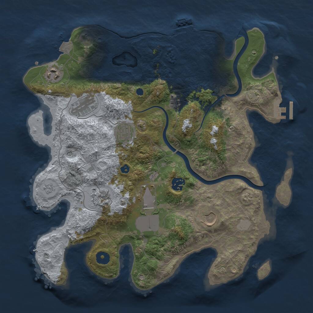 Rust Map: Procedural Map, Size: 3500, Seed: 532831408, 14 Monuments