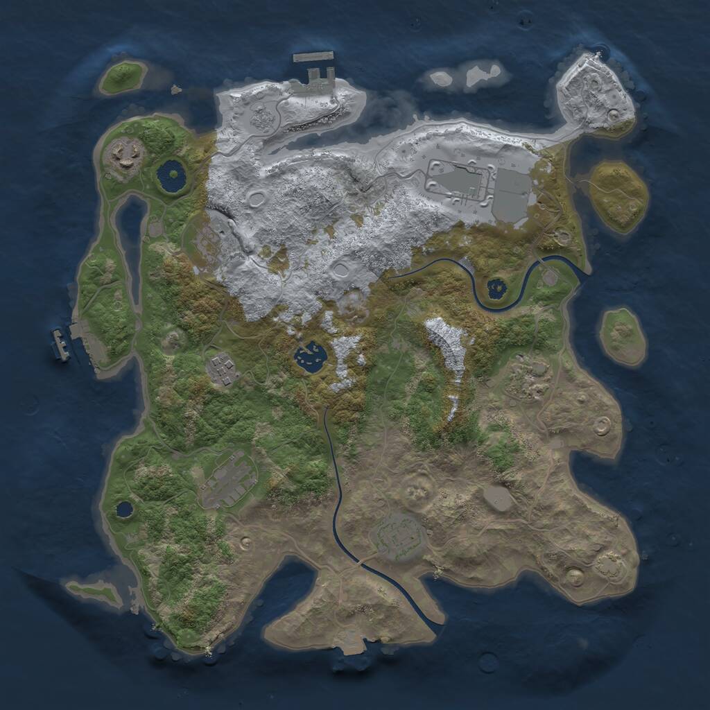 Rust Map: Procedural Map, Size: 3550, Seed: 14127, 13 Monuments