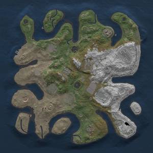 Thumbnail Rust Map: Procedural Map, Size: 3600, Seed: 1620677053, 19 Monuments