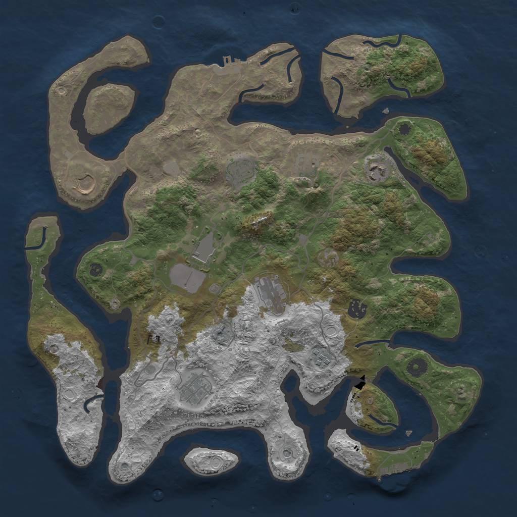 Rust Map: Procedural Map, Size: 4000, Seed: 106736, 17 Monuments
