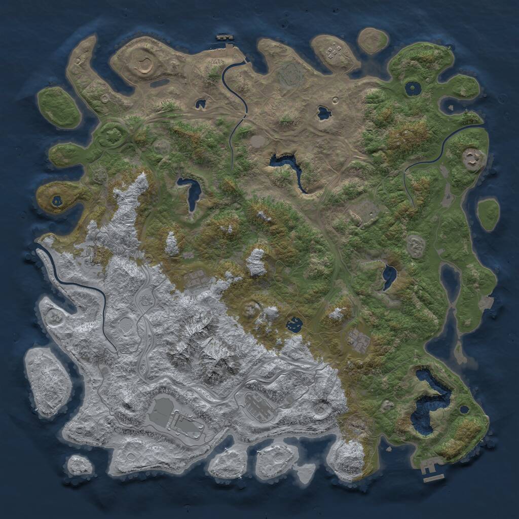 Rust Map: Procedural Map, Size: 5000, Seed: 679414698, 17 Monuments
