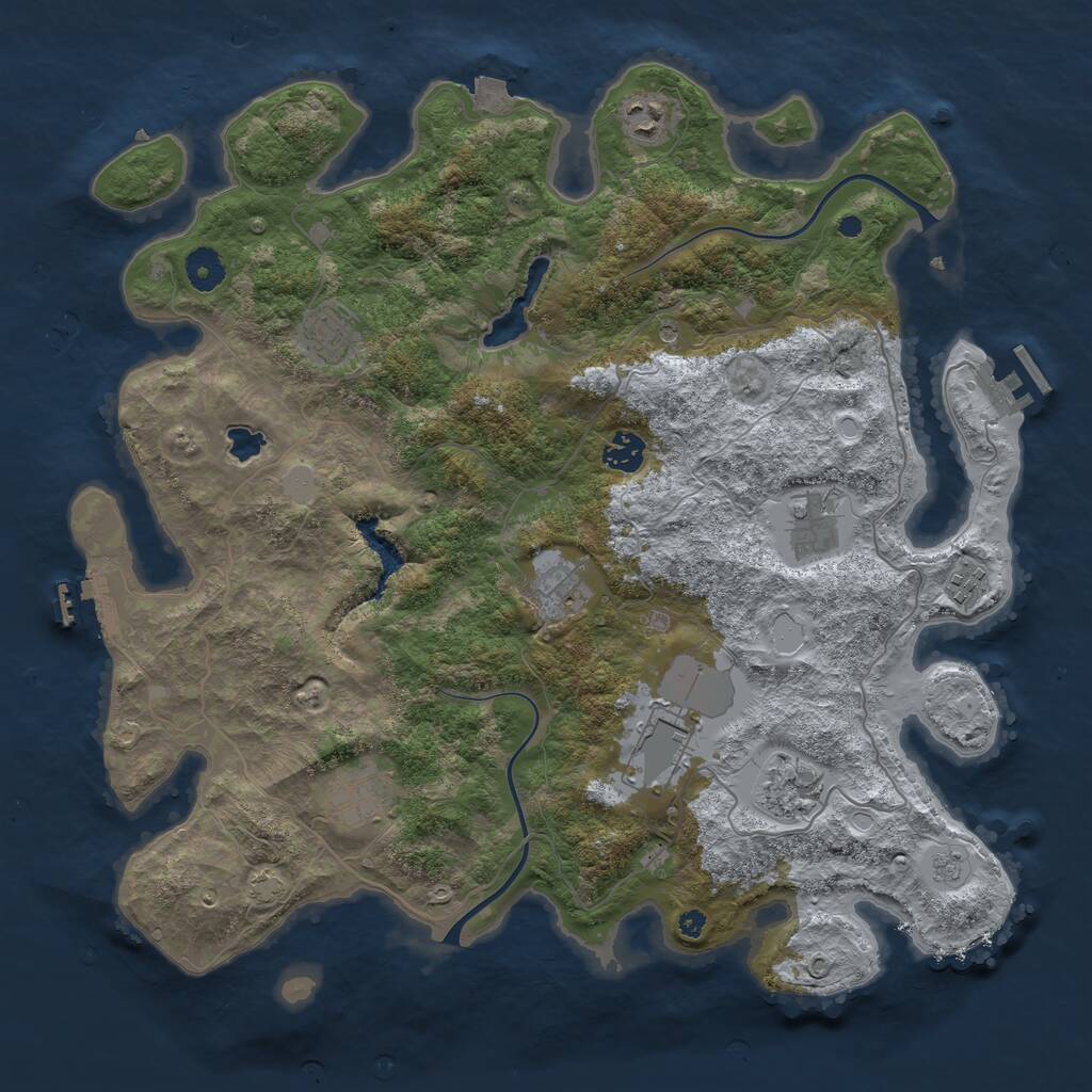 Rust Map: Procedural Map, Size: 4000, Seed: 1252021318, 15 Monuments