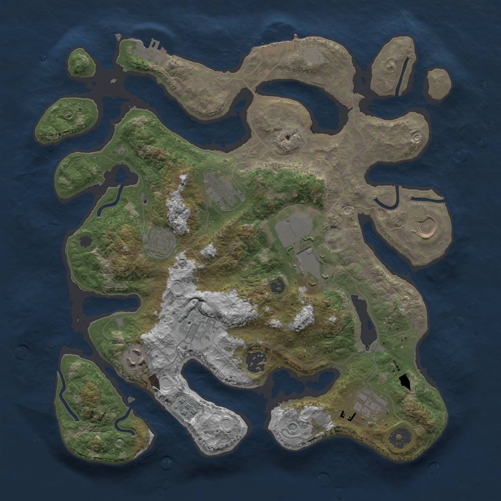 Rust Map: Procedural Map, Size: 3550, Seed: 252795, 17 Monuments