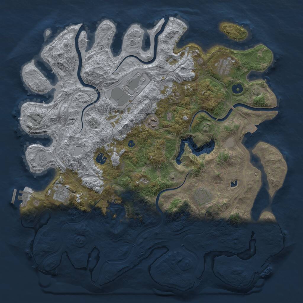 Rust Map: Procedural Map, Size: 4300, Seed: 19596342, 14 Monuments