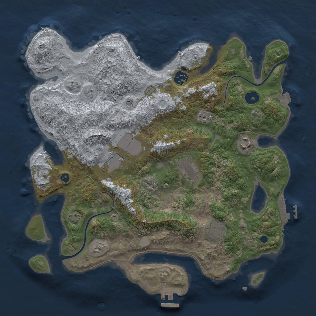 Rust Map: Procedural Map, Size: 3550, Seed: 859499, 12 Monuments