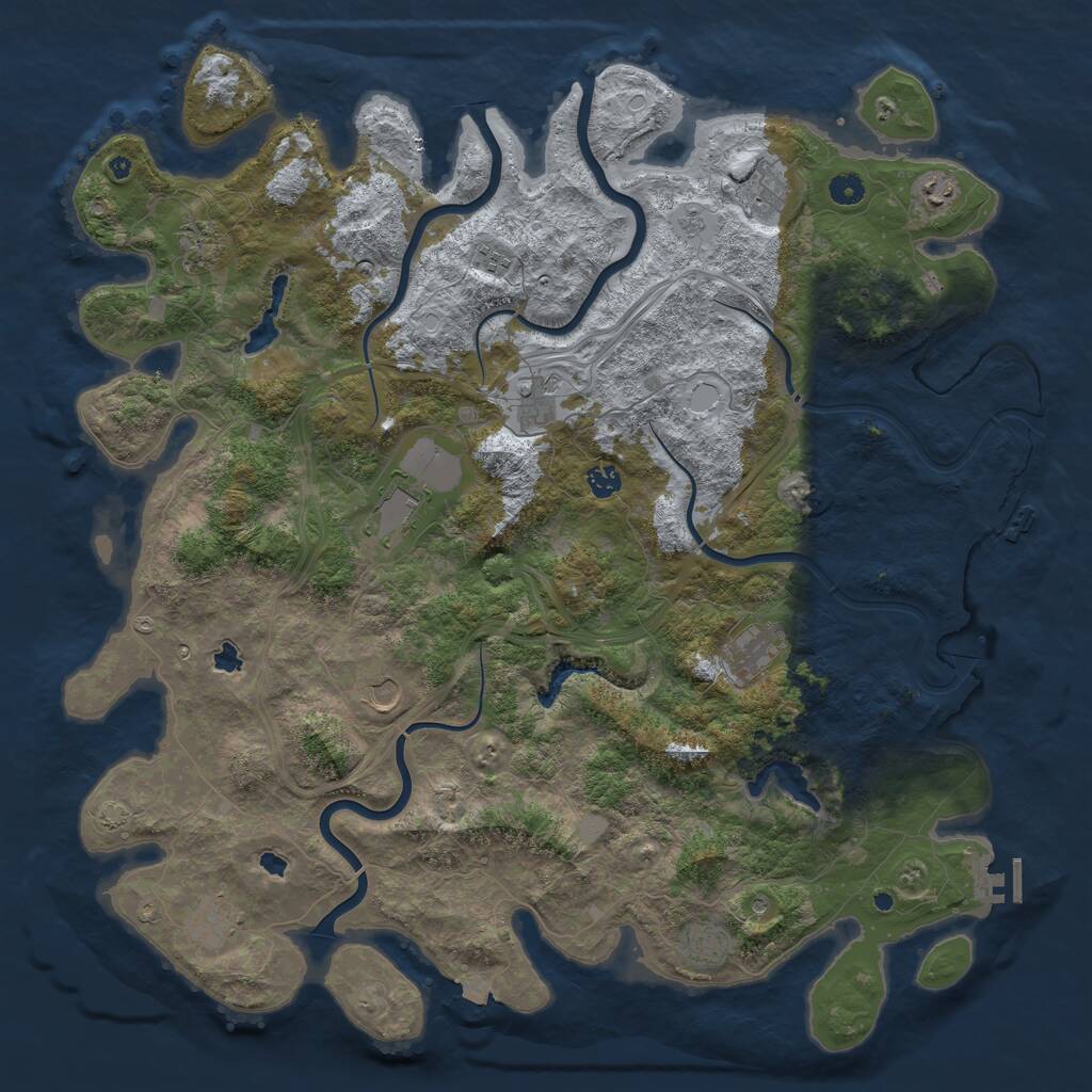 Rust Map: Procedural Map, Size: 4900, Seed: 15284, 17 Monuments