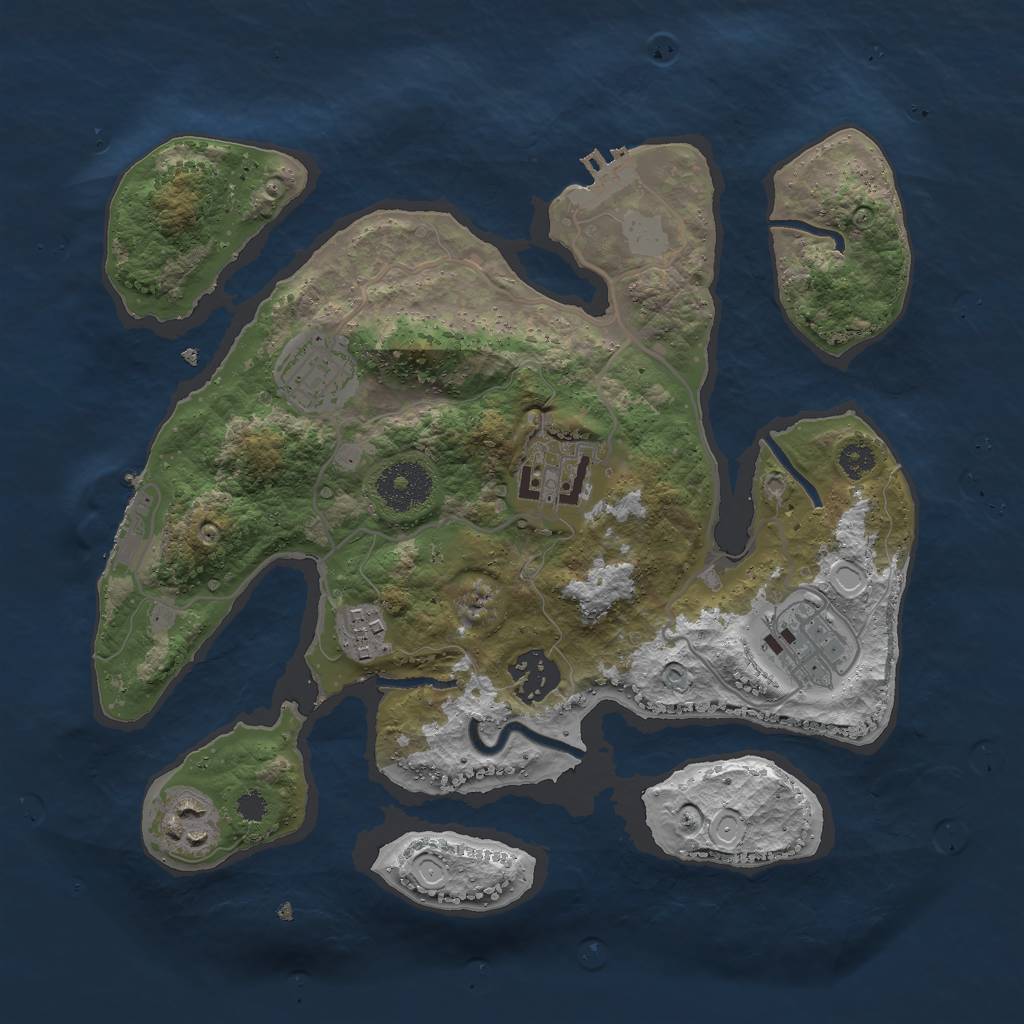 Rust Map: Procedural Map, Size: 3000, Seed: 4153145, 13 Monuments