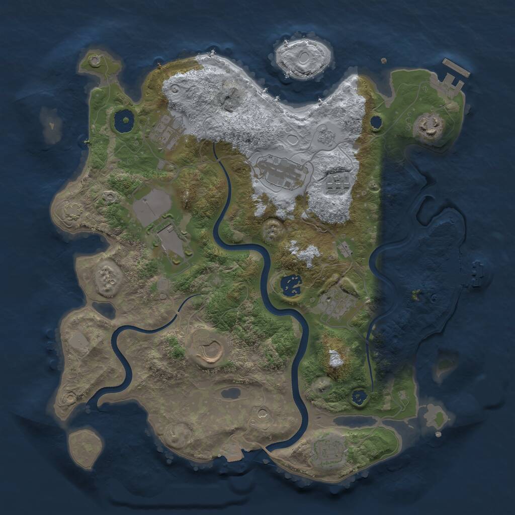 Rust Map: Procedural Map, Size: 3500, Seed: 261380594, 15 Monuments